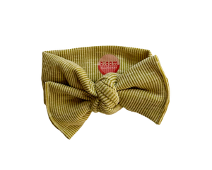 Chartreuse Ribbed Tie On Headwrap