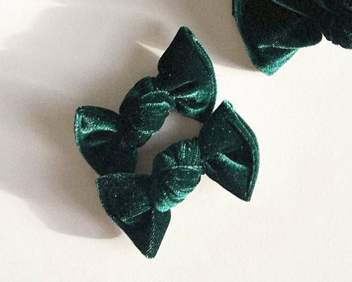 Forest velvet BloomCLIPS baby bows 