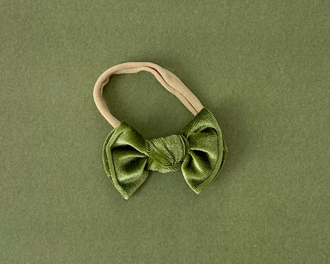 Olive Green Velvet BloomCLIPS set of 2