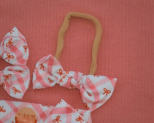 Plaid Bow Ribbed BloomCLIPS or Nylon Headband