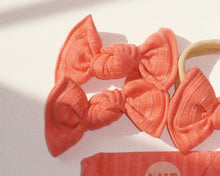 Coral Ribbed BloomCLIPS or Nylon Headband