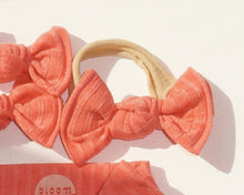 Coral Ribbed BloomCLIPS or Nylon Headband