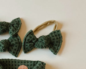 Forest Green Waffle BloomCLIPS or Nylon Headband