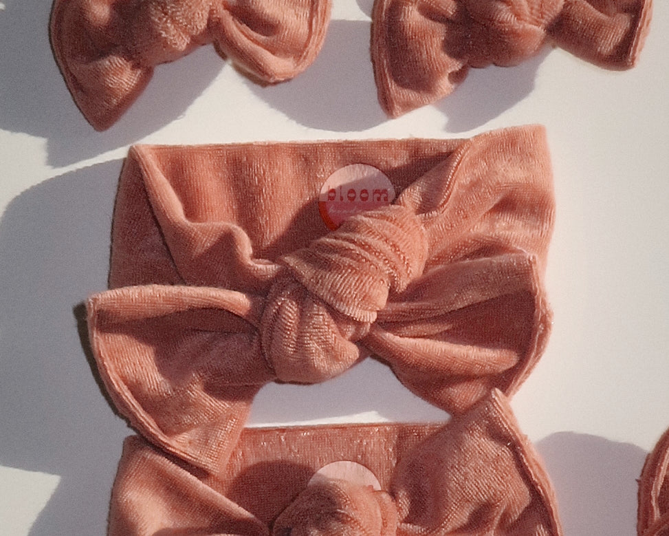 Dusty Blush Terry Cloth Tie On Headwrap