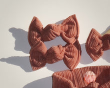 Terracotta Raised Fuzzy Ribbed BloomCLIPS or Nylon Headband