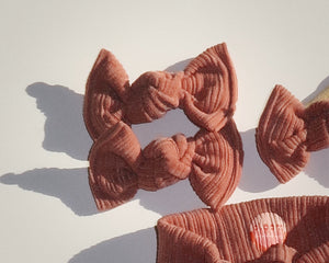 Terracotta Raised Fuzzy Ribbed BloomCLIPS or Nylon Headband