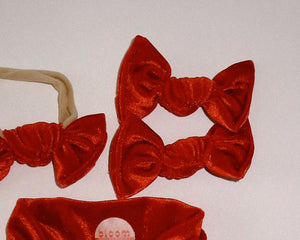 Candy Apple Velvet BloomCLIPS or Nylon Headband