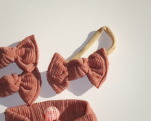 Terracotta Raised Fuzzy Ribbed BloomCLIPS or Nylon Headband