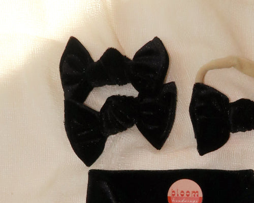 Black Velvet BloomCLIPS or Nylon Headband