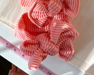 Oversized Bow Flamingo Wavy Ribbed Tie On Headwrap