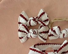 Red Wavy Stripe BloomCLIPS or Nylon Headband