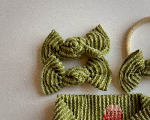 Avocado Wavy Ribbed BloomCLIPS or Nylon Headband