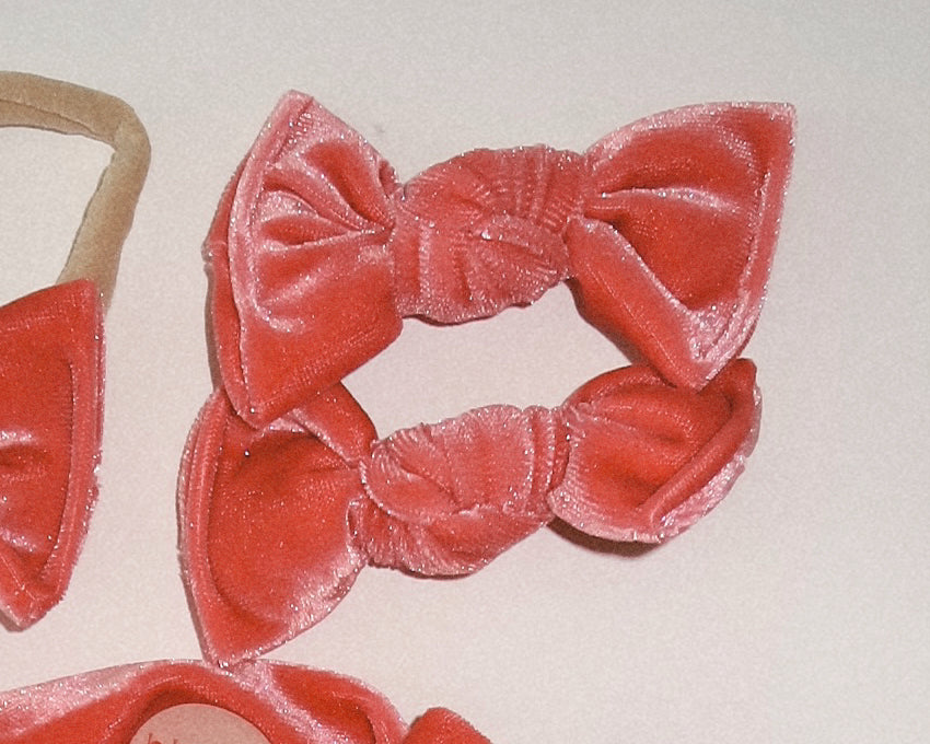 Flamingo Velvet BloomCLIPS or Nylon Headband