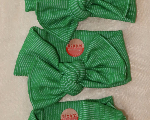 Green Ribbed Tie On Headwrap