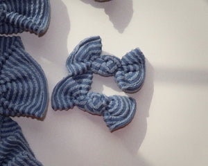 Denim Wavy Ribbed BloomCLIPS or Nylon Headband