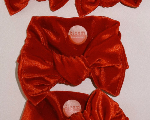 Candy Apple Velvet Tie On Headwrap