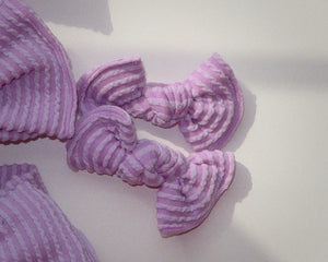 Lavender Wavy Ribbed Bloomclips OR Nylon Headband