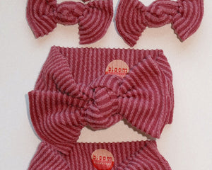 mulberry wavy ribbed bow headwrap headband for baby girl