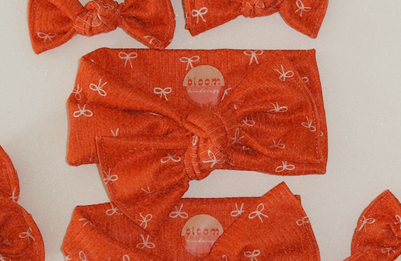 red ribbed bows baby girl headwrap bow