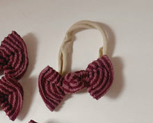 Burgundy Wavy Ribbed BloomCLIPS or Nylon Headband