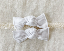 baby girl bows white ribbed clips hair toddler